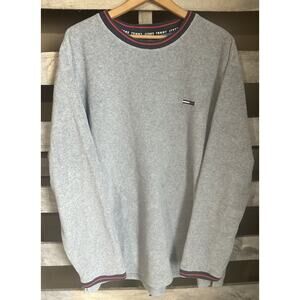 Tommy Hilfiger Y2K 2002 Fleece Crew Neck Gray XL
